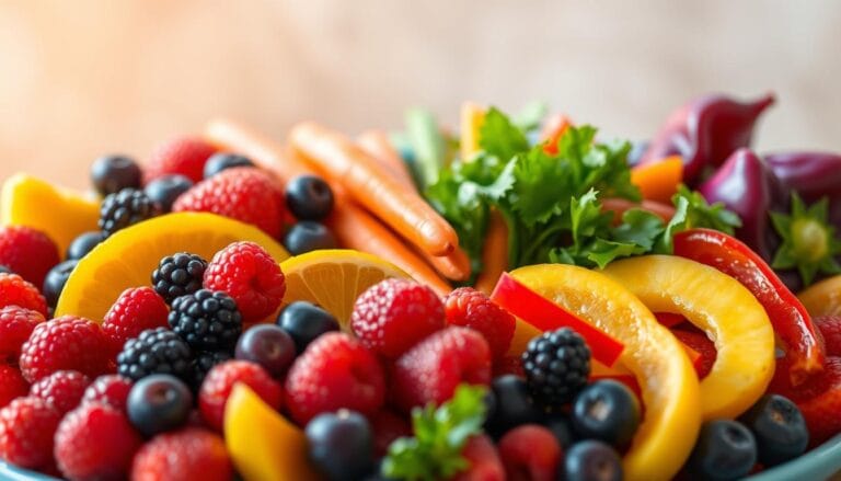 Rainbow Plate of Fruit and Vegetables